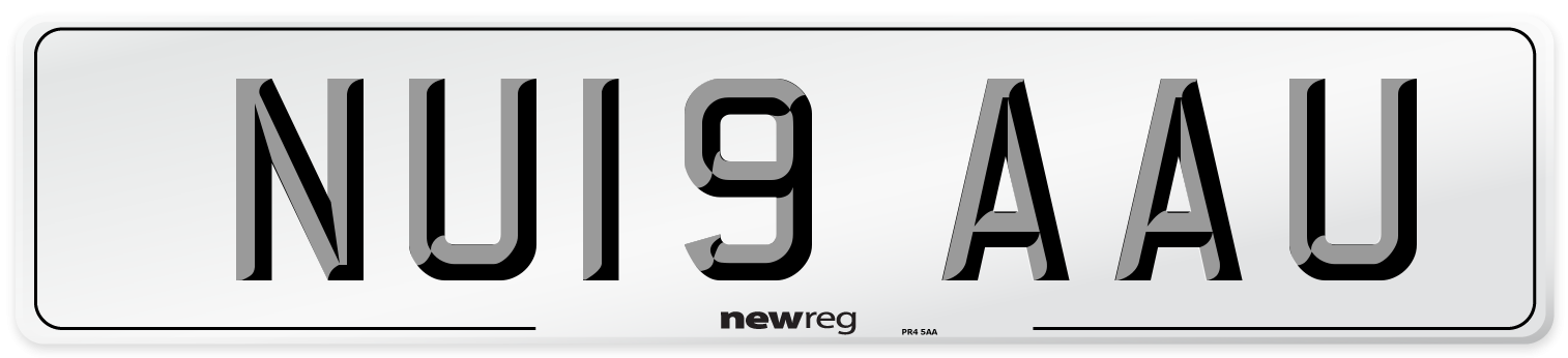 NU19 AAU Number Plate from New Reg